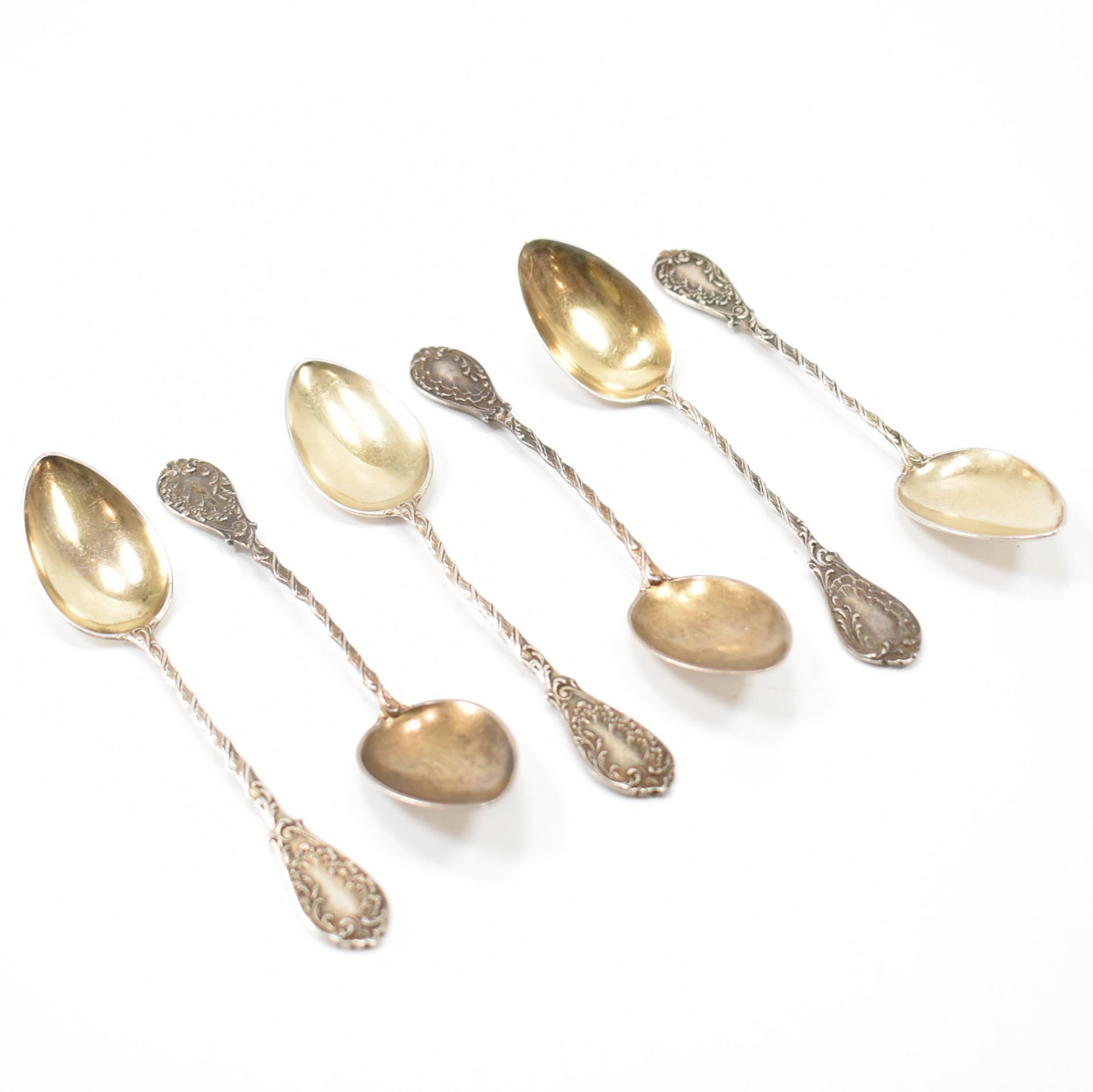 SIX ANTIQUE GERMAN SILVER TEASPOONS