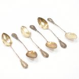 SIX ANTIQUE GERMAN SILVER TEASPOONS