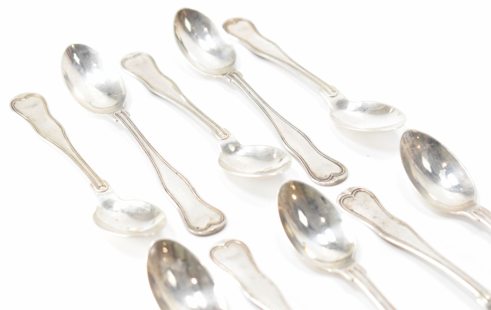 SET OF 10 ANTIQUE AUSTRO HUNGARIAN SILVER TEASPOONS - Image 2 of 6