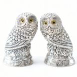 PAIR OF SILVER PLATED OWL CONDIMENTS