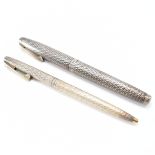 TWO VINTAGE SILVER SHEAFFER PENS