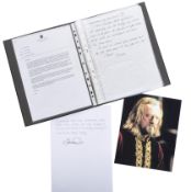 COLLECTION OF BERNARD HILL - LOTR - SCRIPT PAGES, NOTES & ITEMS