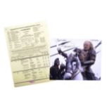 COLLECTION OF BERNARD HILL - LOTR - ORIGINAL CALL SHEET & PHOTO