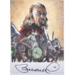 COLLECTION OF BERNARD HILL - LOTR - FAN ARTWORK HAND PAINTED CARD