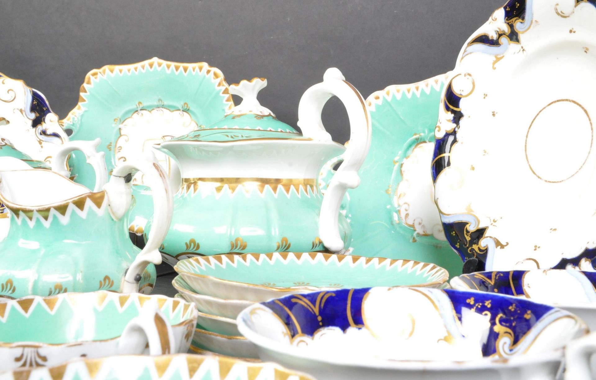 TWO 19TH CENTURY BONE CHINA TEA SERVICES - WORCESTER - STAFFORDSHIRE - Image 4 of 7