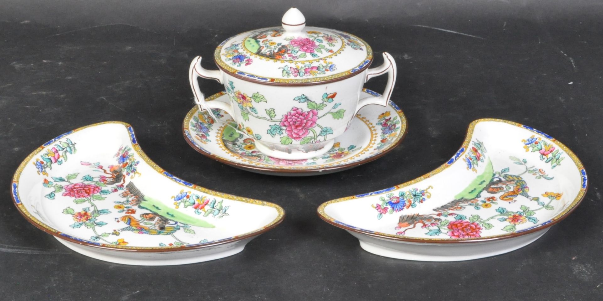 COLLECTION OF 19TH CENTURY COPELAND SPODE PEACOCK CHINA