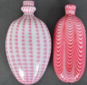 NAILSEA GLASS - TWO 19TH CENTURY RIBBON GLASS FLASKS