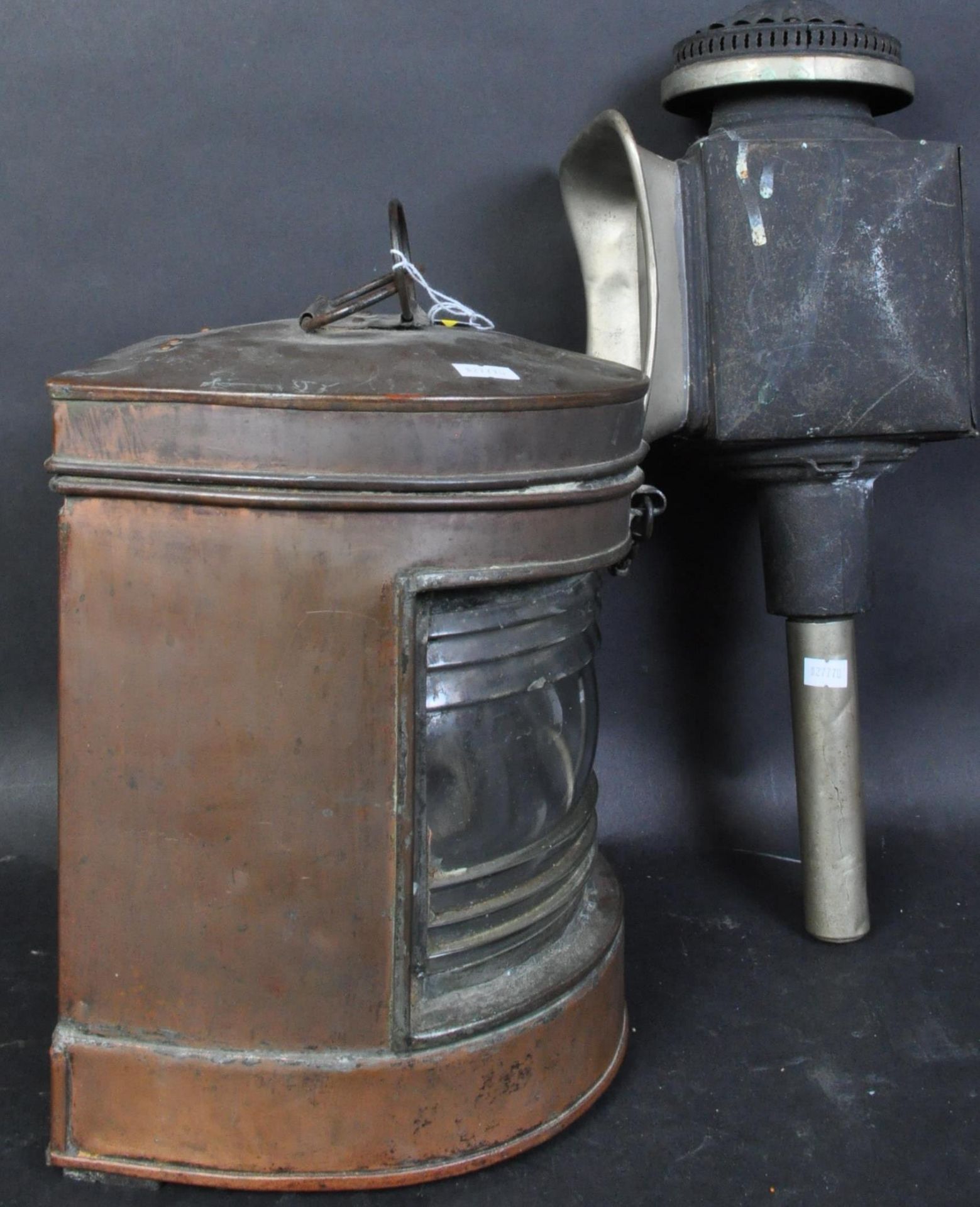 19TH CENTURY COACHING LAMP & SHIPS LANTERN - Image 2 of 4