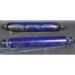 VICTORIAN BRISTOL BLUE ENAMELLED GLASS ROLLING PINS