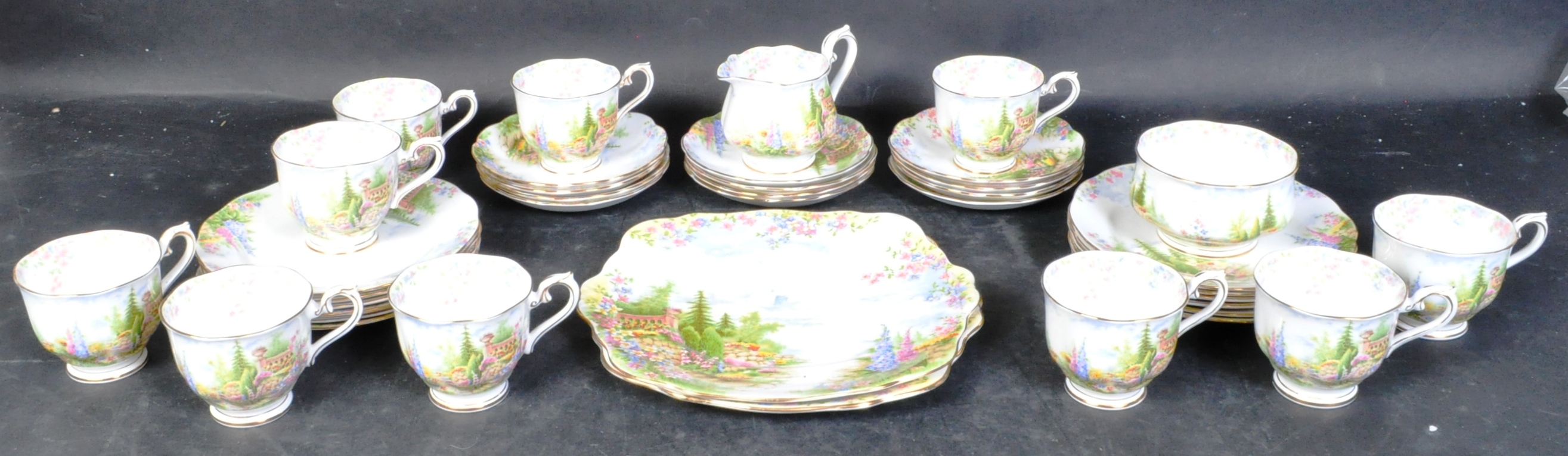 VINTAGE ROYAL ALBERT KENTISH ROOKERY TEA SERVICE - Image 2 of 10