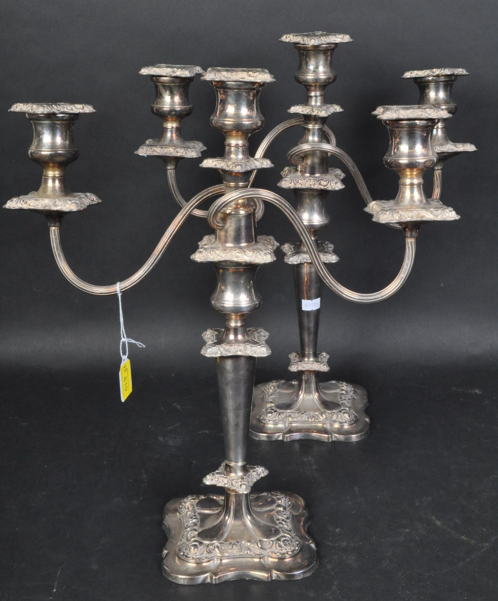 PAIR OF VINTAGE SILVER PLATED CANDLESTICK CANDELABRAS