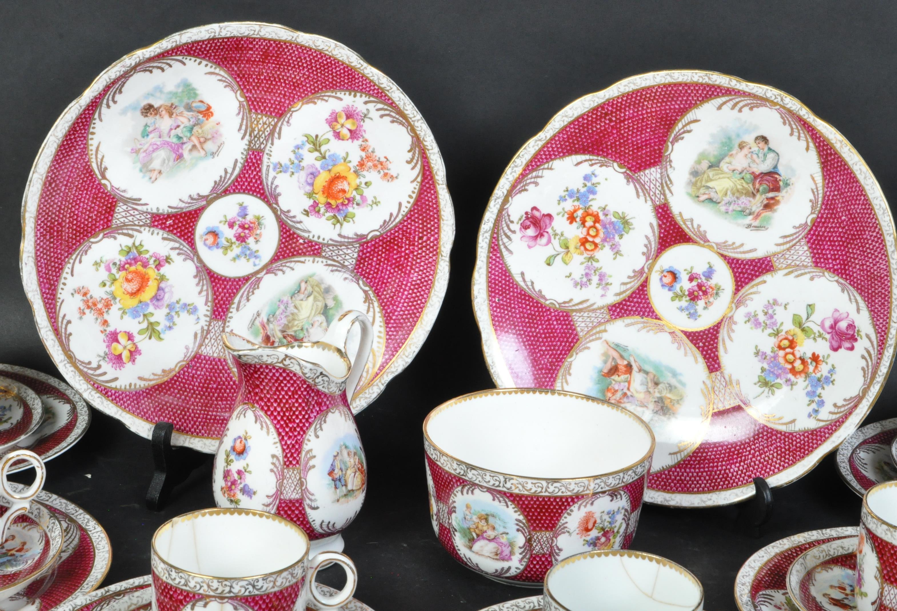 EARLY 20TH CENTURY CONTINENTAL PORCELAIN TEA SERVICE - Image 2 of 7