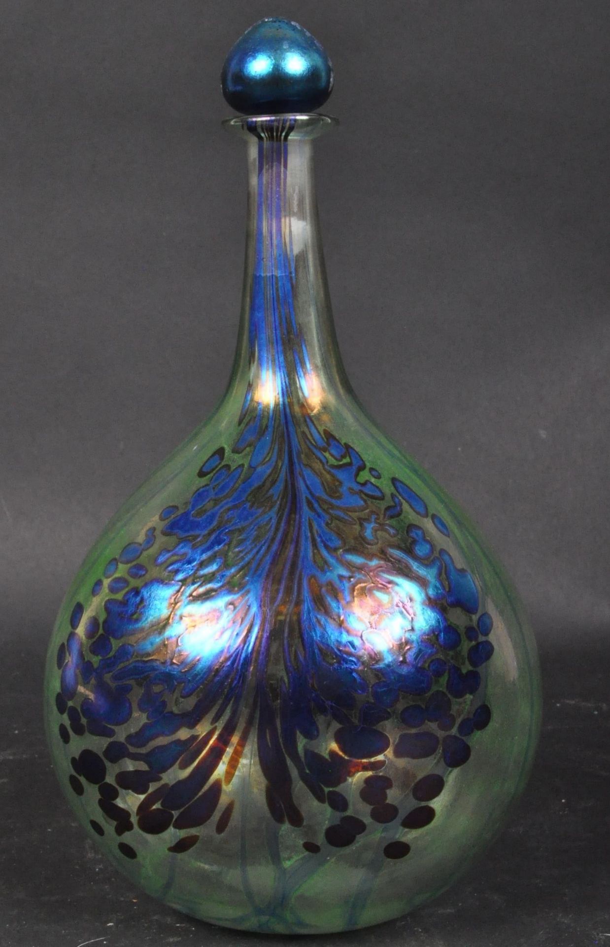 SIDDY LANGLEY - STUDIO ART GLASS STOPPERED VASE / BOTTLE