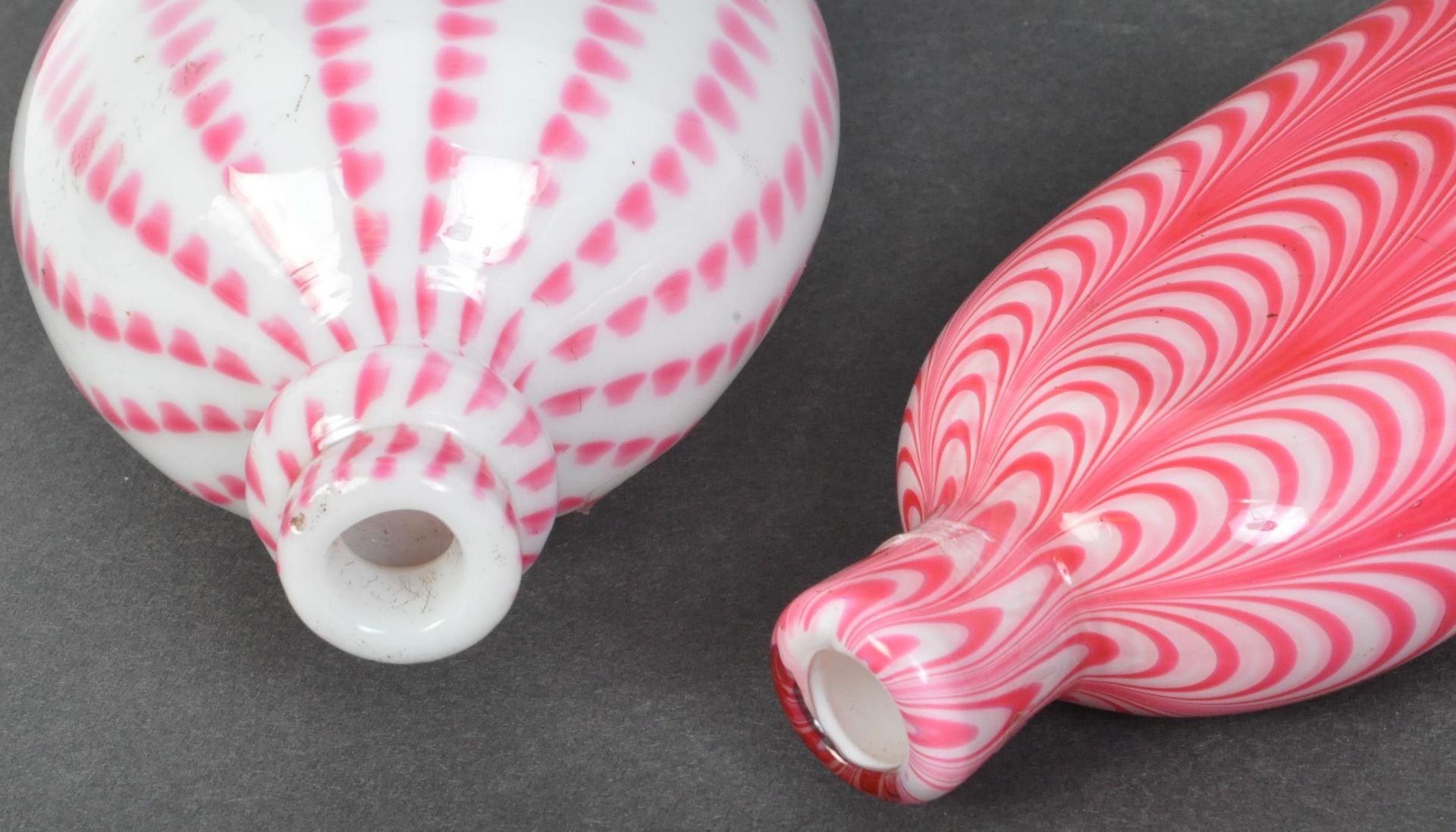 NAILSEA GLASS - TWO 19TH CENTURY RIBBON GLASS FLASKS - Image 4 of 4