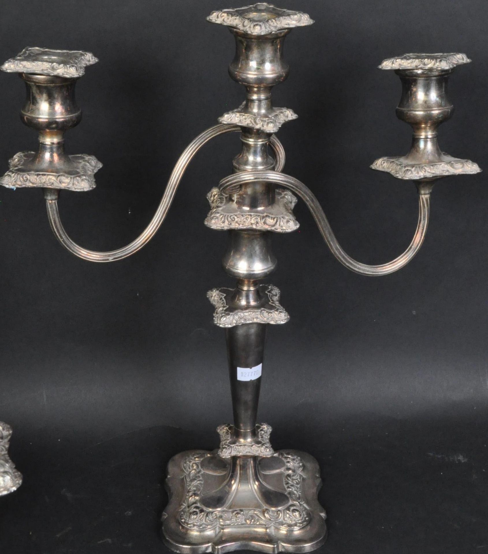 PAIR OF VINTAGE SILVER PLATED CANDLESTICK CANDELABRAS - Image 2 of 5