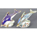 ENGLISH ROYAL CROWN DERBY - PAIR OF DOLPHINS