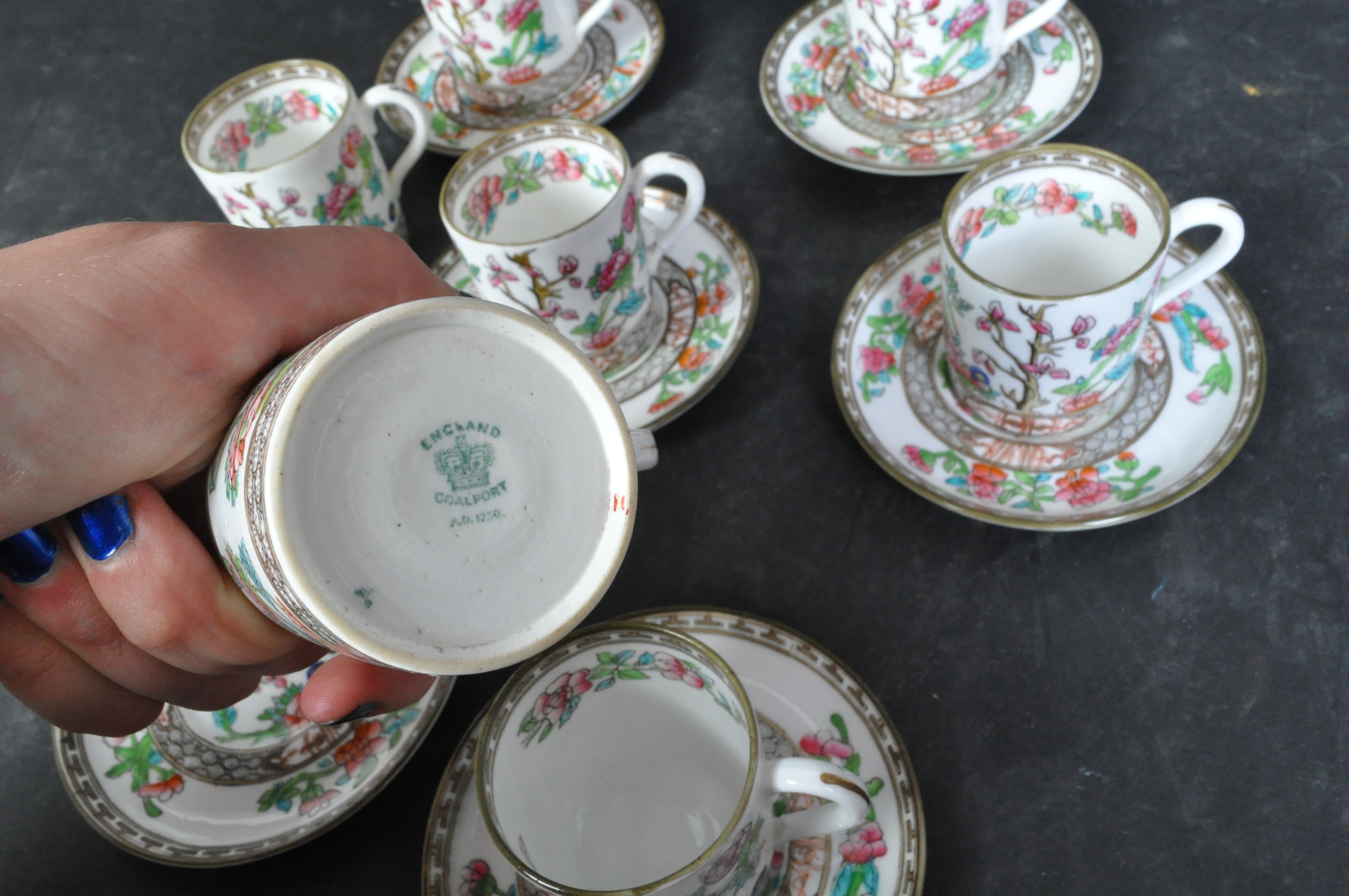 EARLY 20TH CENTURY COALPORT CHINA COFFEE SERVICE - Image 3 of 6