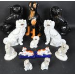 LARGE COLLECTION OF 19TH CENTURY STAFFORDSHIRE DOGS