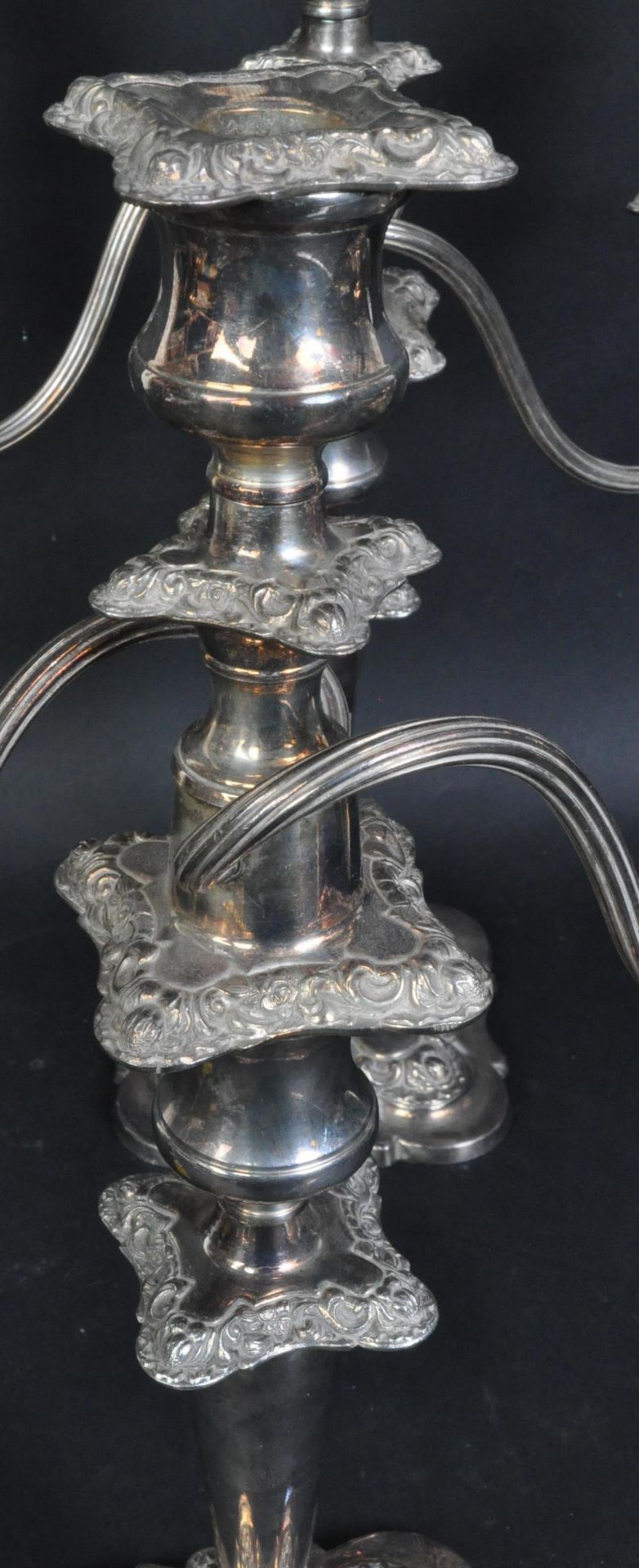 PAIR OF VINTAGE SILVER PLATED CANDLESTICK CANDELABRAS - Image 4 of 5