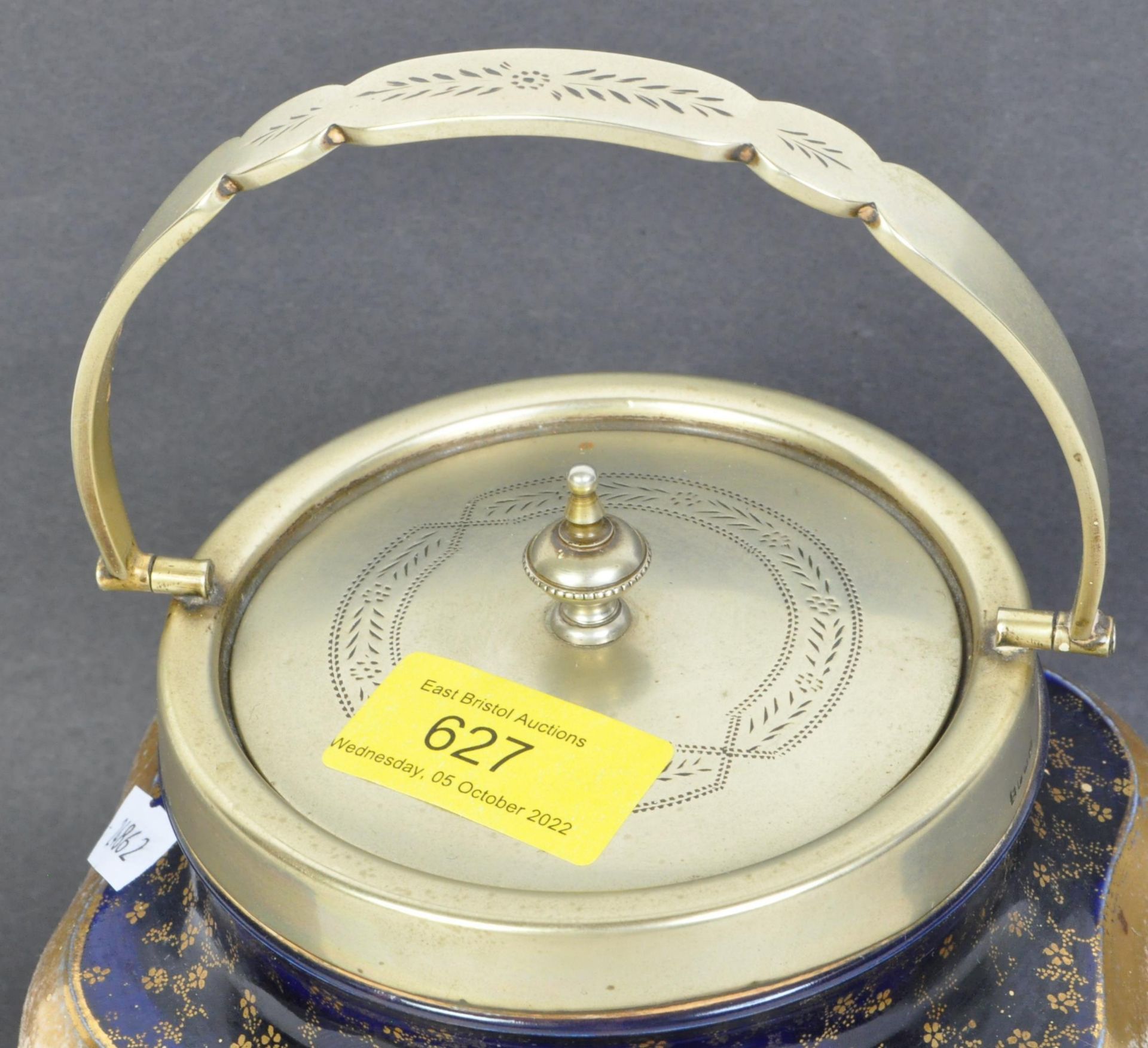 DOULTON BURSLEM - 19TH CENTURY CHINA & SILVER PLATE CADDY - Image 4 of 5