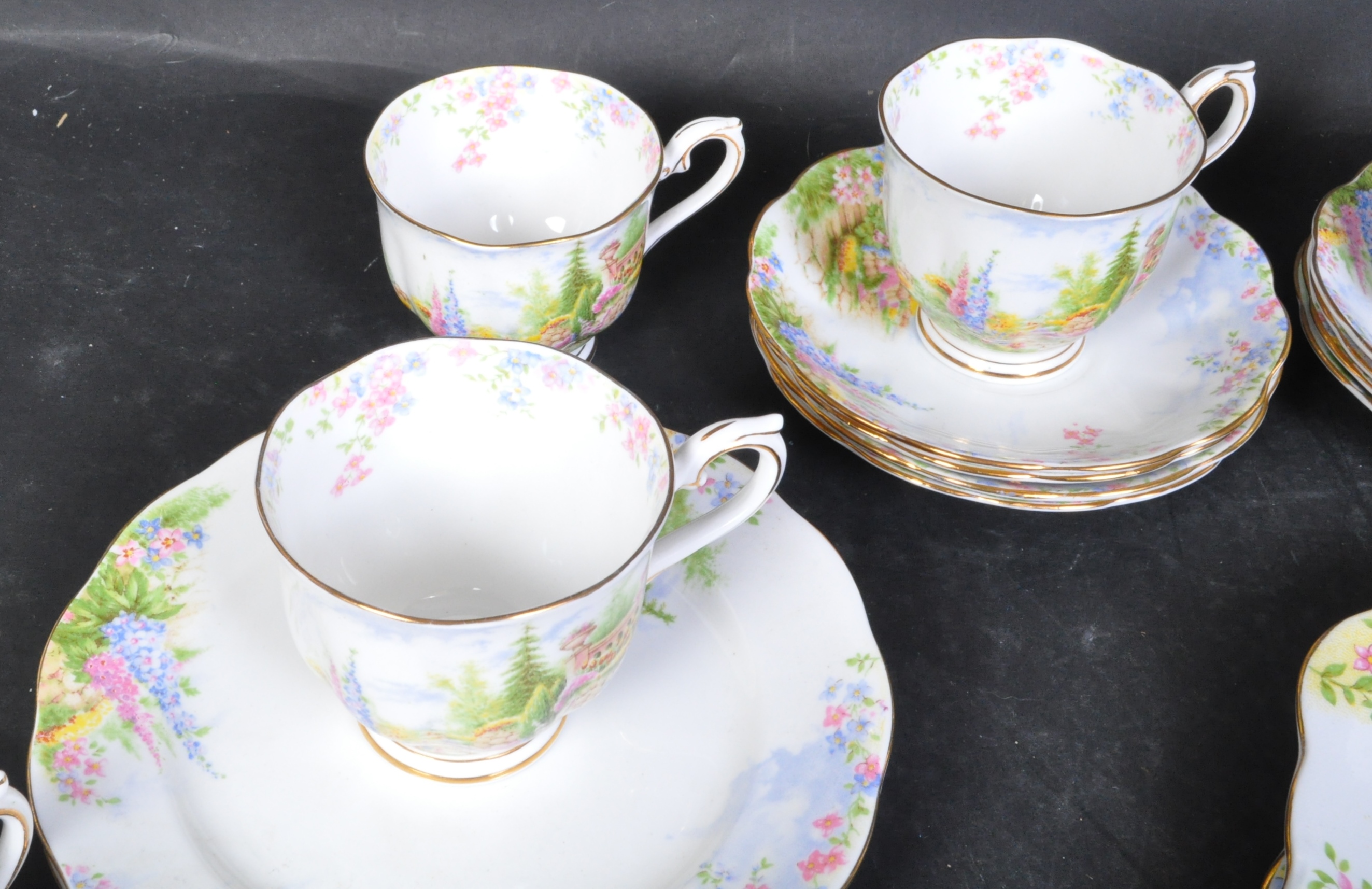 VINTAGE ROYAL ALBERT KENTISH ROOKERY TEA SERVICE - Image 3 of 10