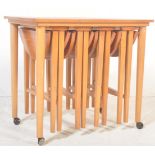 1960S TEAK DROP LEAF NEST OF TABLES