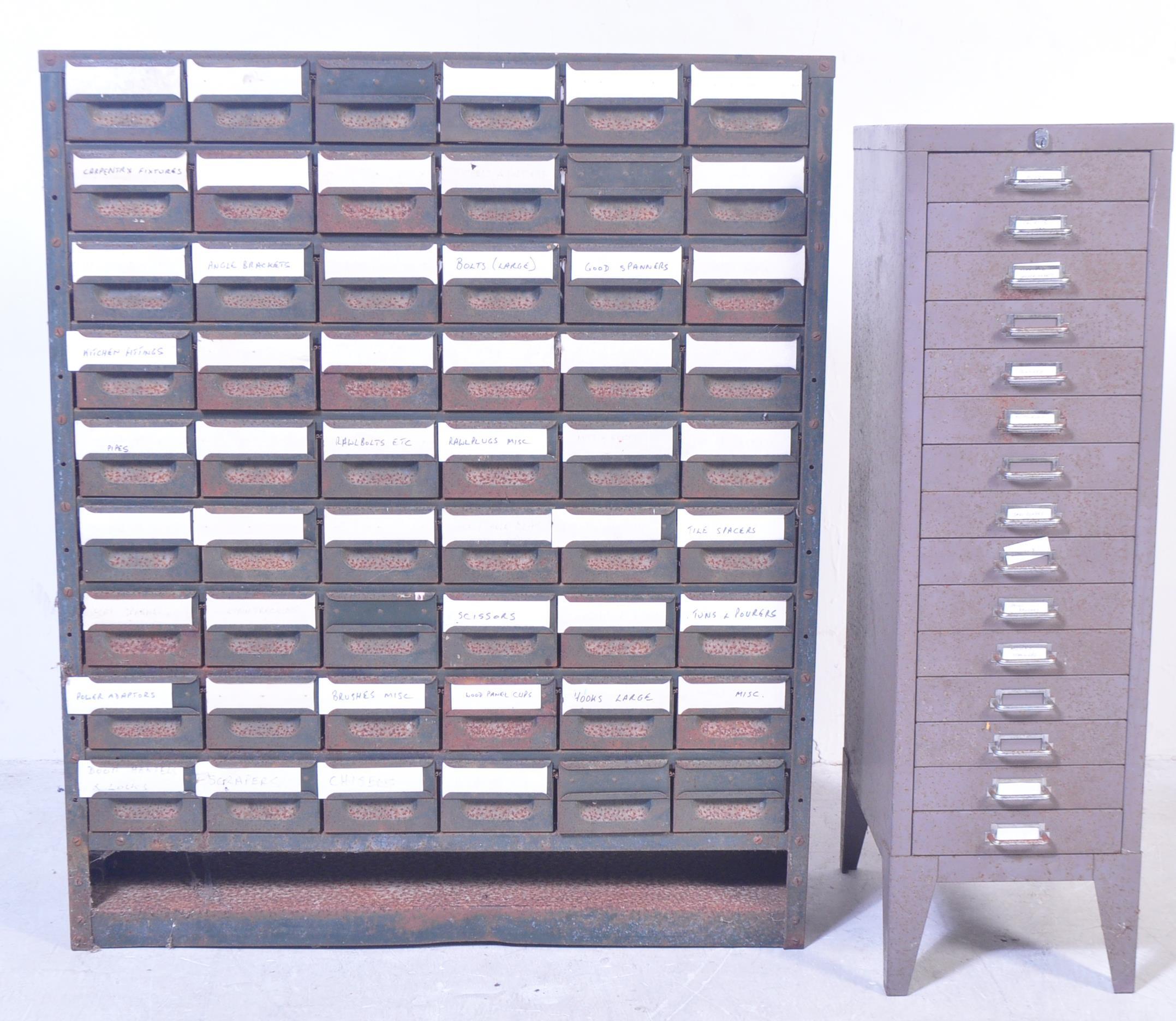 TWO INDUSTRIAL MULTI DRAWER FILING CABINETS
