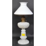 19TH CENTURY OPALINE GLASS OIL LAMP