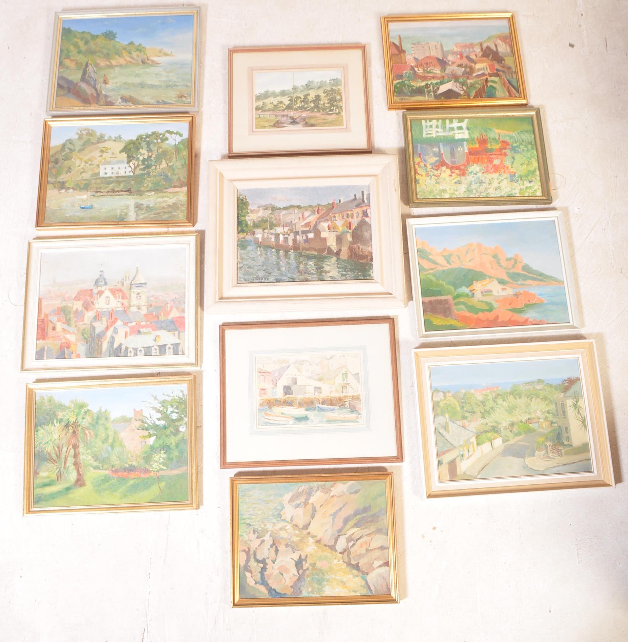 COLLECTION OF 20TH CENTURY AMATEUR OIL ON BOARD PAINTINGS - Image 2 of 6