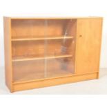 RETRO VINTAGE MID 20TH CENTURY TEAK GLAZED BOOKCASE