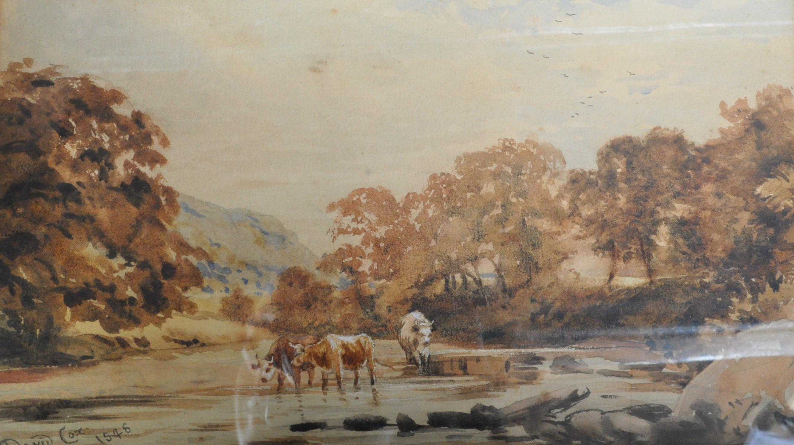 DAVID COX - 19TH CENTURY WATERCOLOUR PAINTING. - Image 4 of 4