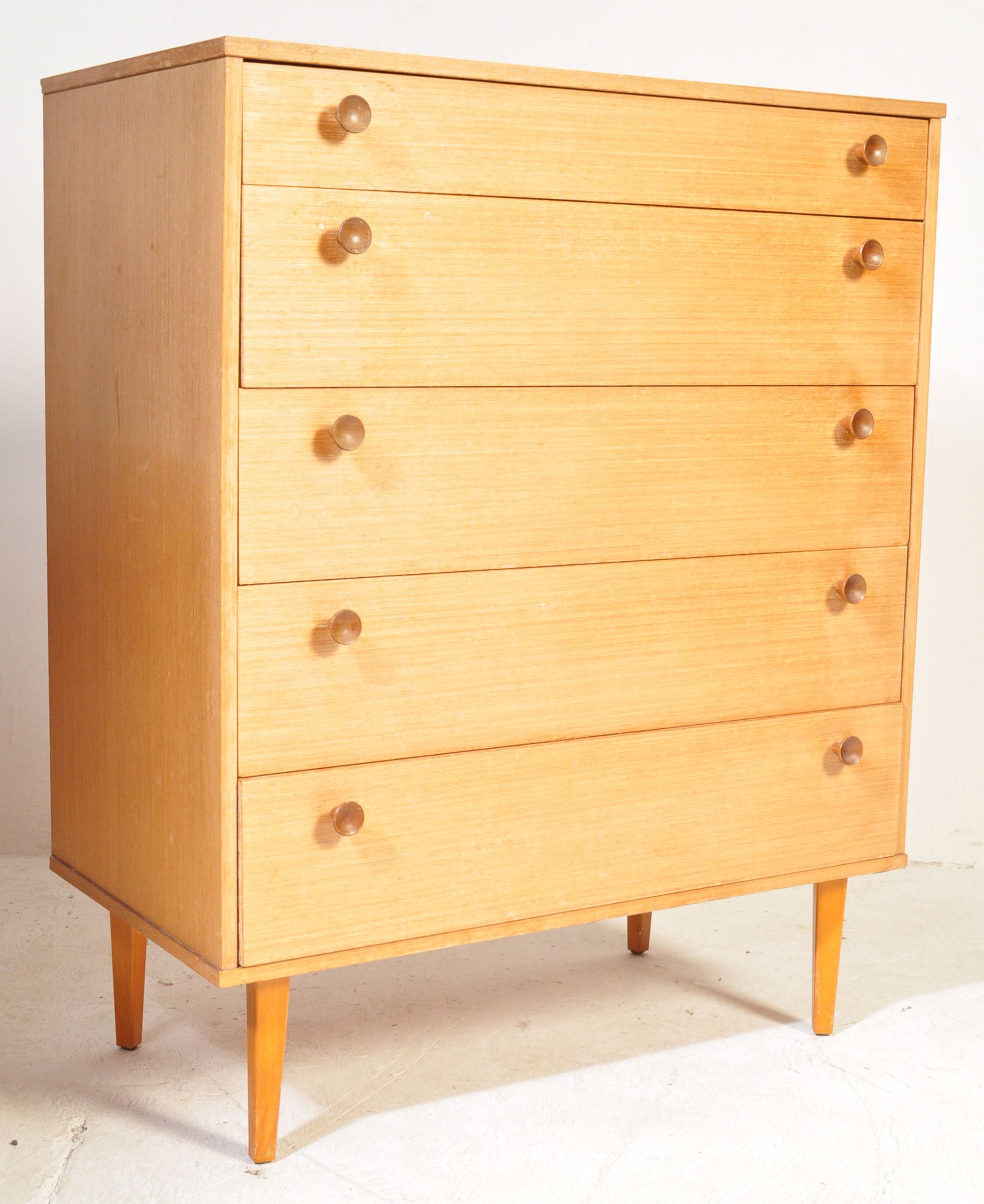 MID CENTURY AVALON TEAK CHEST OF DRAWERS