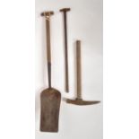 BRITISH RAILWAYS COAL SHOVEL, HAMMER PICK & BALL PIEN HAMMER