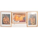 COLLECTION OF THREE FEMALE NUDE ART PAINTINGS