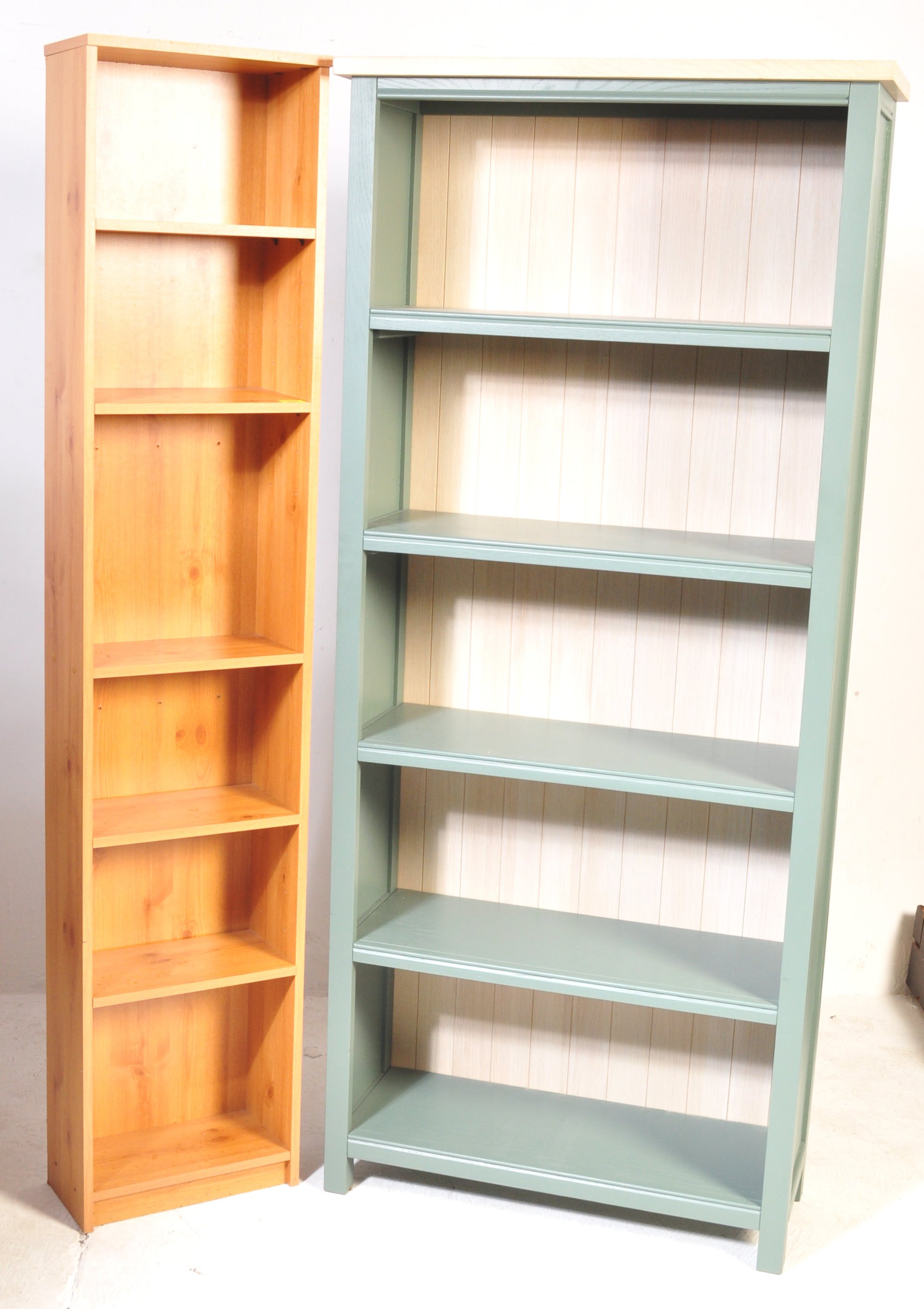 TWO 20TH CENTURY PINE BOOKSHELVES - Image 2 of 4