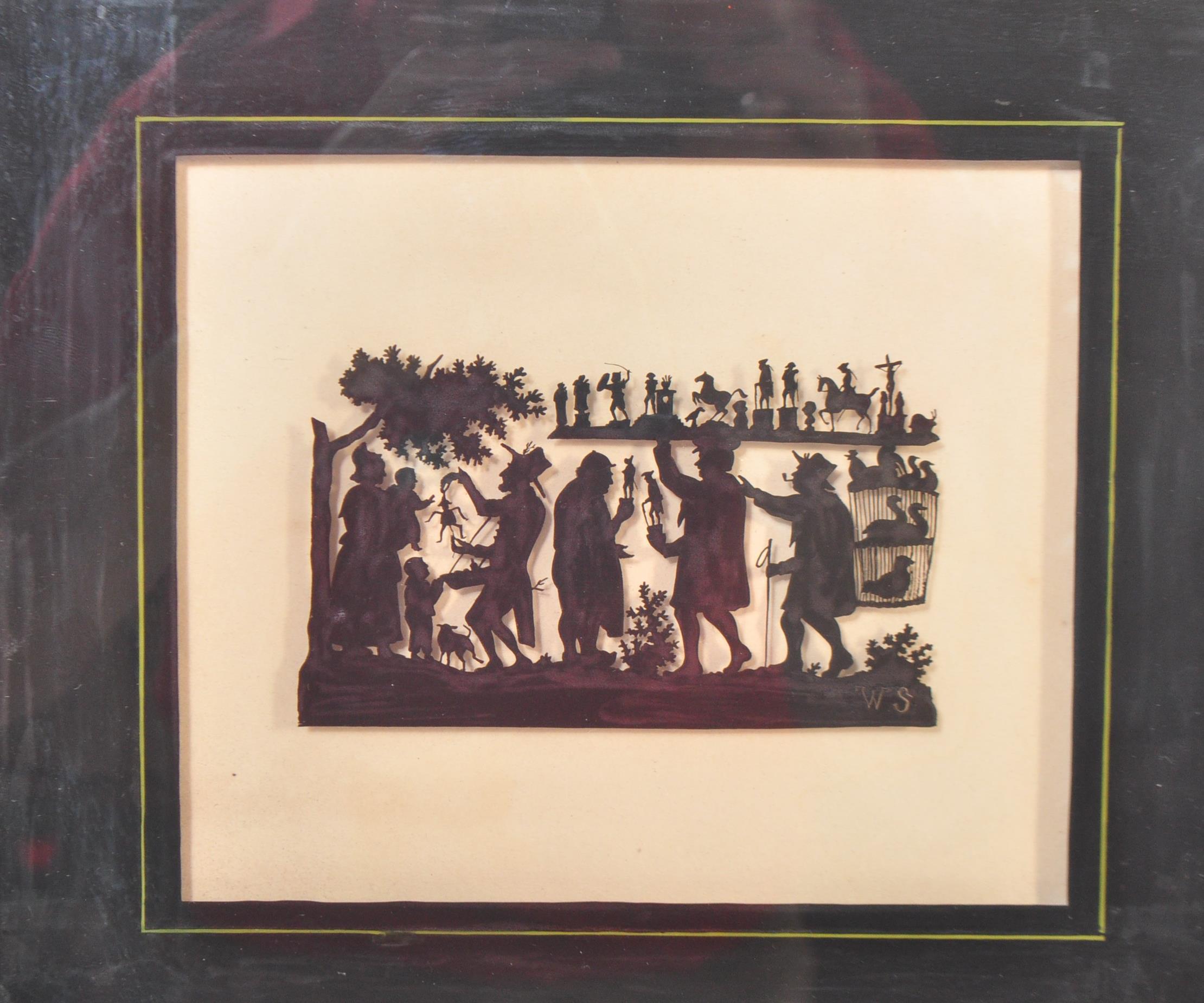 19TH CENTURY PAINTED SILHOUETTE ON GLASS - W. SMART - Image 2 of 5