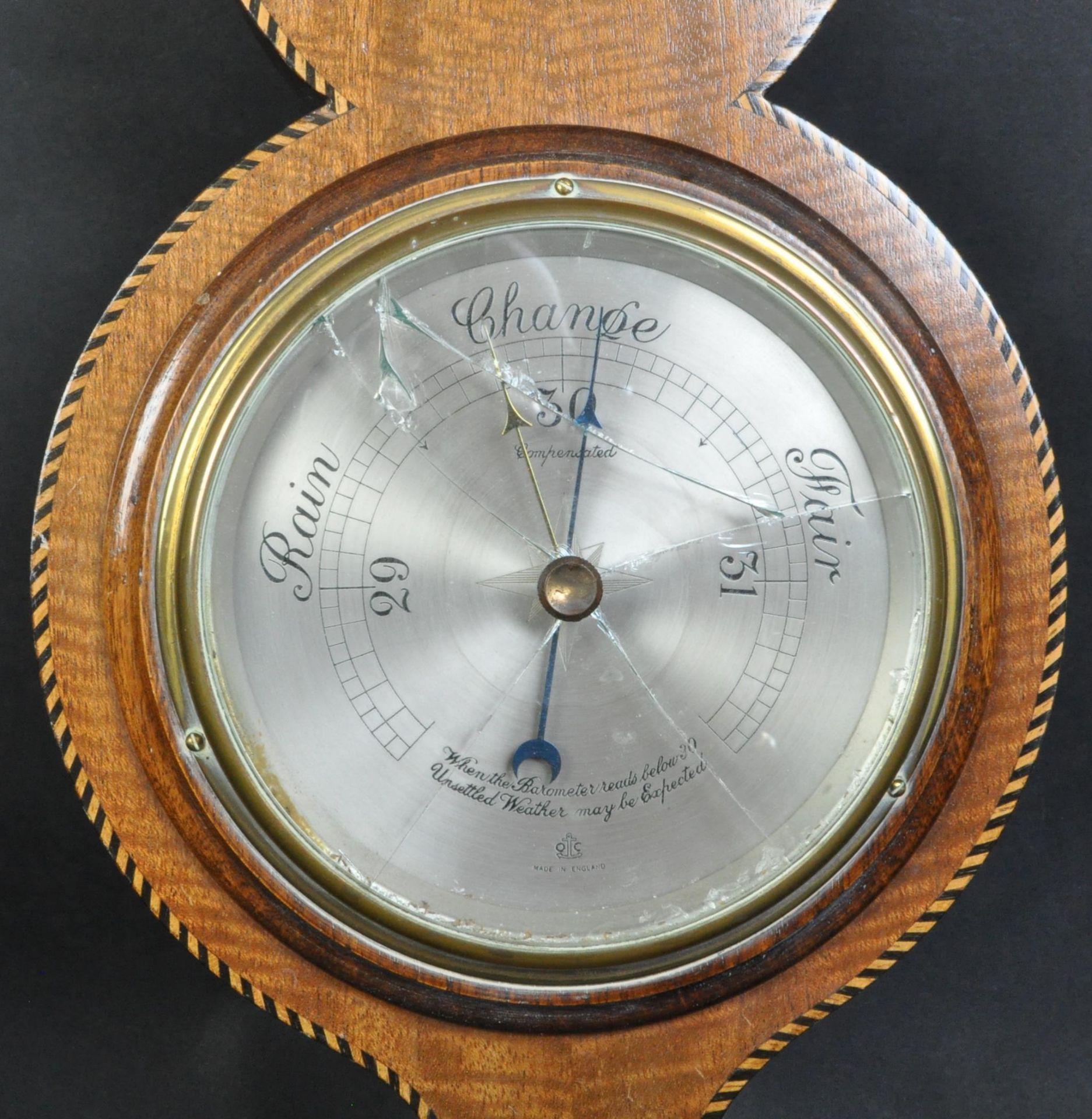 20TH CENTURY INLAID BANJO BAROMETER - Image 2 of 4