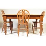 19TH CENTURY VICTORIAN PINE TABLE AND CHAIRS