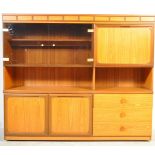 MID CENTURY FAUX TEAK WOOD HIGHBOARD - SIDEBOARD