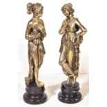 TWO VINTAGE 20TH CENTURY GILT CLASSICAL STYLE RESIN STATUES