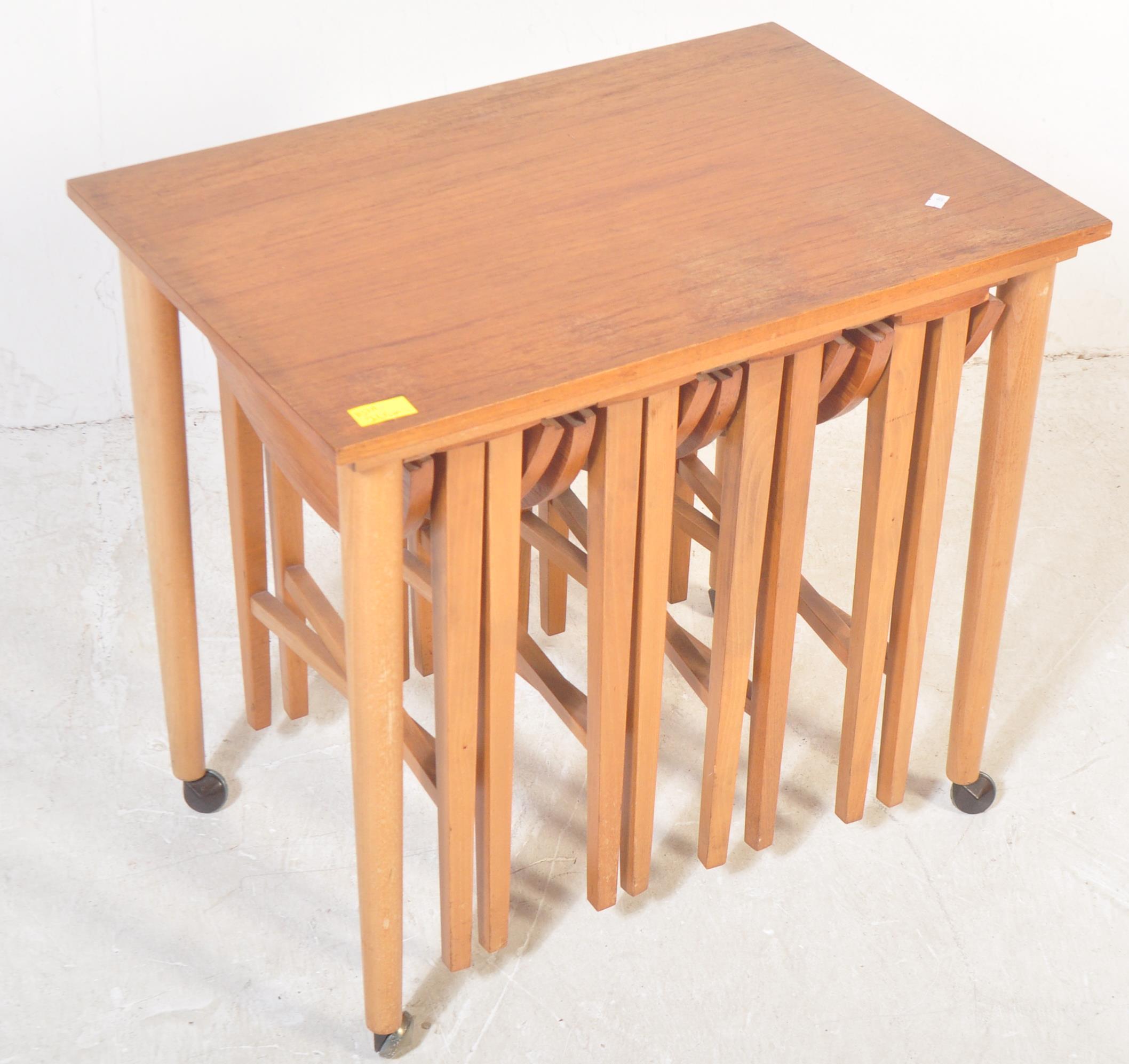 1960S TEAK DROP LEAF NEST OF TABLES - Image 2 of 4