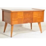 VINTAGE RETRO TEAK VENEER SEWING TABLE CHEST