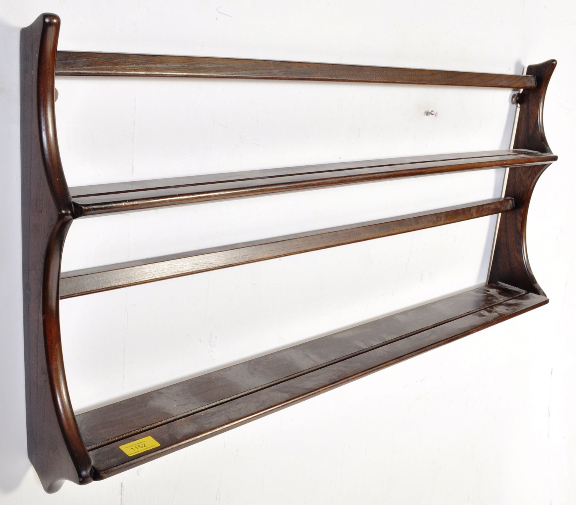 MID CENTURY ERCOL WALL MOUNTED TEAK PLATE RACK - Image 2 of 4