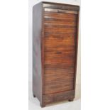 20TH CENTURY OAK TAMBOUR FRONT FILING CABINET