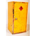 MID CENTURY YELLOW METAL FLAMMABLE LIQUID CABINET