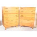 PAIR OF MID CENTURY LIGHT OAK CHEST OF DRAWERS