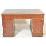 VICTORIAN 19TH CENTURY TWIN PEDESTAL MAHOGANY DESK