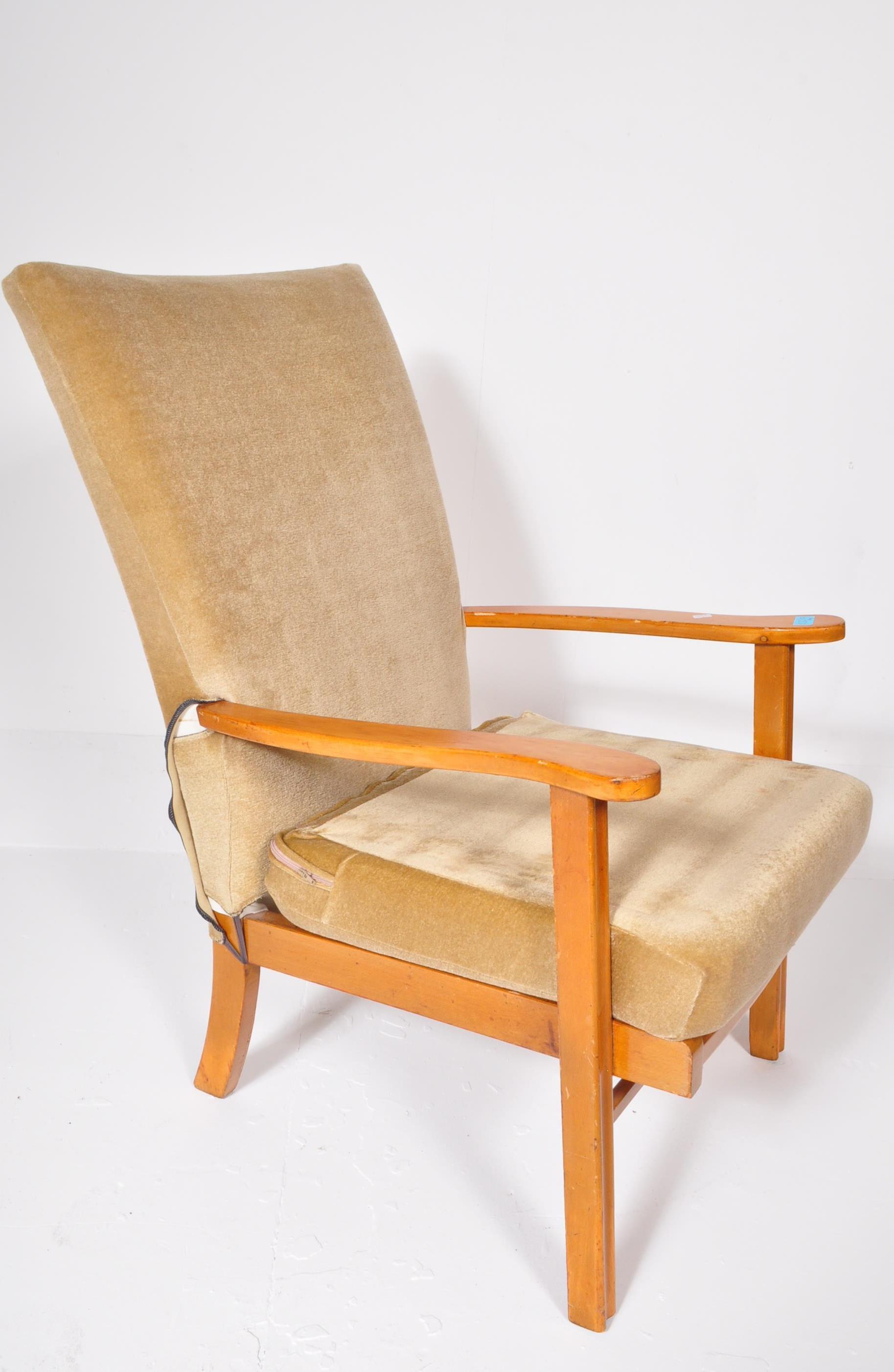 TWO VINTAGE MID CENTURY TEAK LOUNGE ARM CHAIRS - Image 7 of 8