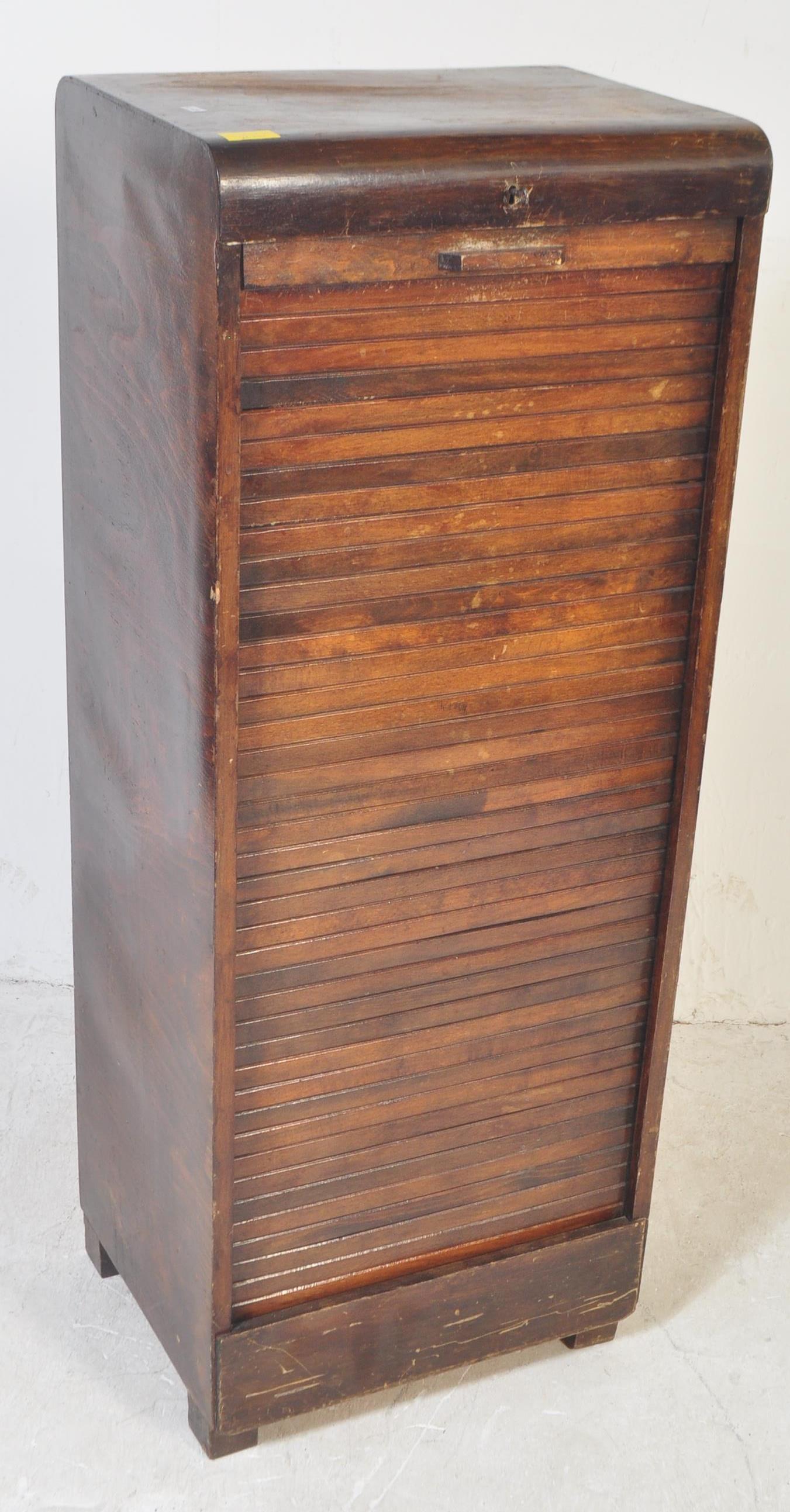 20TH CENTURY OAK TAMBOUR FRONT FILING CABINET - Bild 2 aus 5