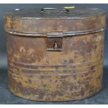 19TH CENTURY METAL HAT BOX